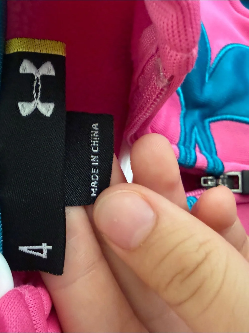 Under Armour Pink & Teal Full-Zip Girls' Hoodie